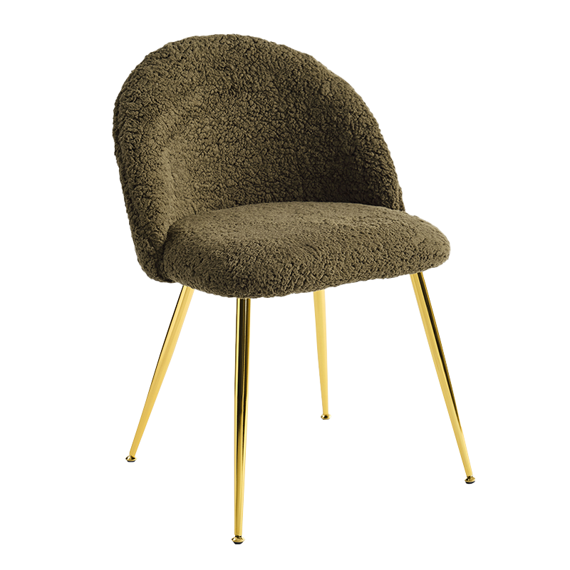 Blagovaonska stolica od zelenog flisa sa zlatnom bazom (Y-C16)