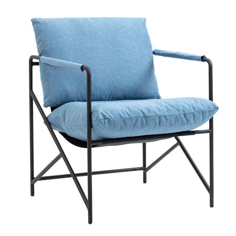 Bež metalni okvir tapecirani stolac za slobodno vrijeme (Y-C37)