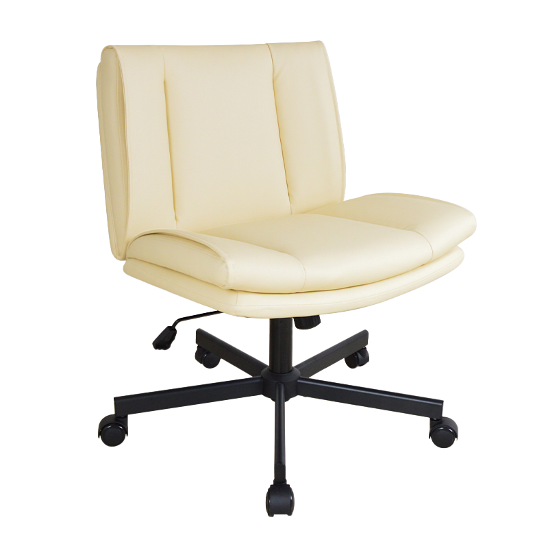 PU široka tapecirana kućna uredska stolica bez ruku sa srednjim naslonom za slobodno vrijeme (X-5146)