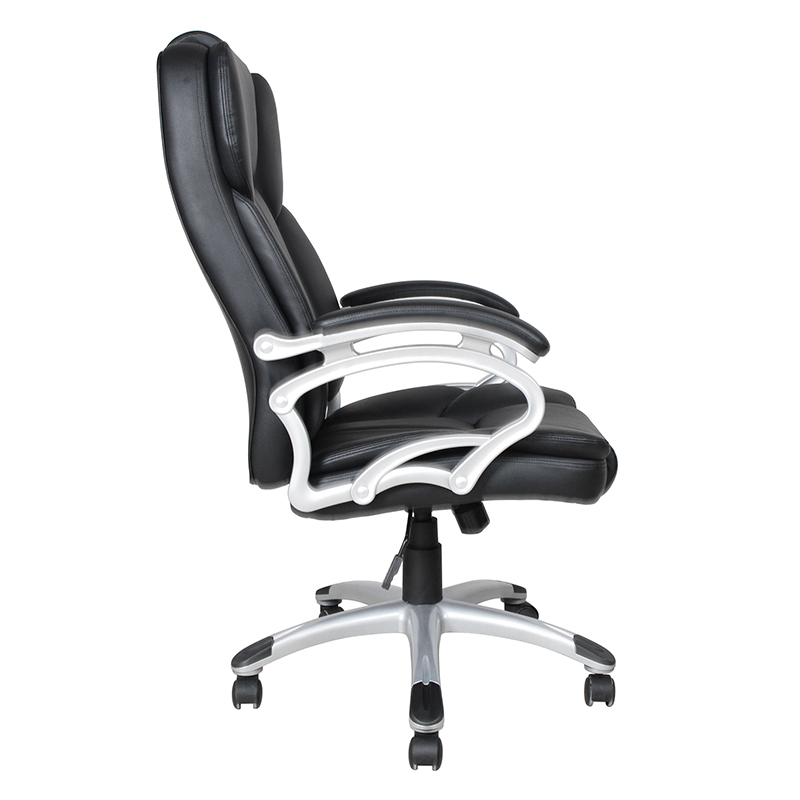 Crno uredsko sjedalo s visokim naslonom za ruke s fiksnim naslonom za ruke (Y-2825)