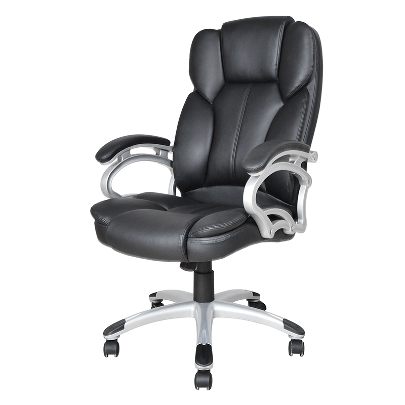 Crno uredsko sjedalo s visokim naslonom za ruke s fiksnim naslonom za ruke (Y-2825)