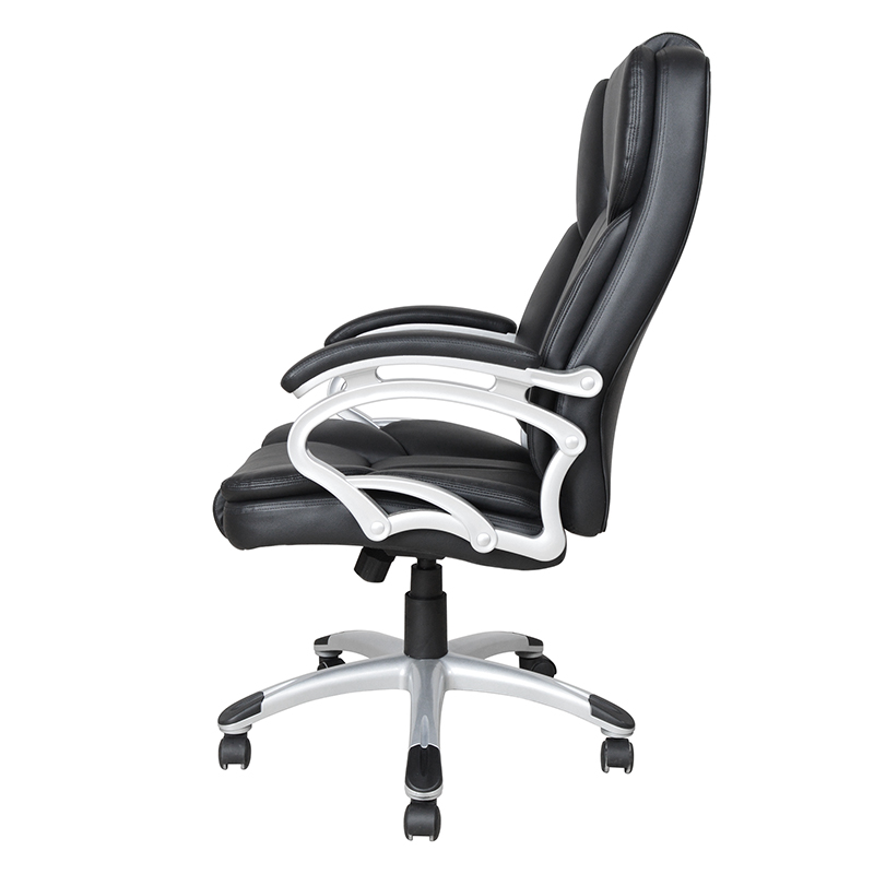 Crno uredsko sjedalo s visokim naslonom za ruke s fiksnim naslonom za ruke (Y-2825)