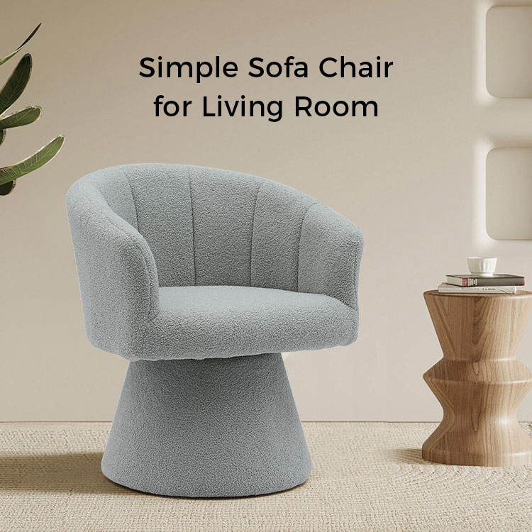 Sivi Indoor Leisure Style Udoban podebljani jastuk za sjedalo Okretni hotelski naglasak Ležaljka Lounge Fotelja Fotelja za dnevni boravak (GY-646)