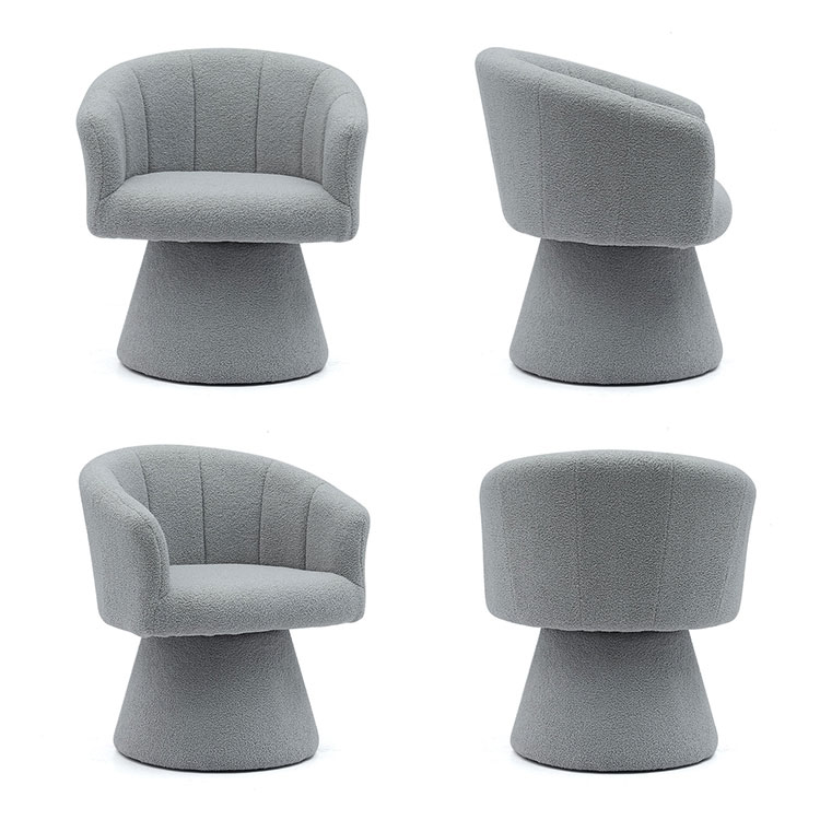 Sivi Indoor Leisure Style Udoban podebljani jastuk za sjedalo Okretni hotelski naglasak Ležaljka Lounge Fotelja Fotelja za dnevni boravak (GY-646)