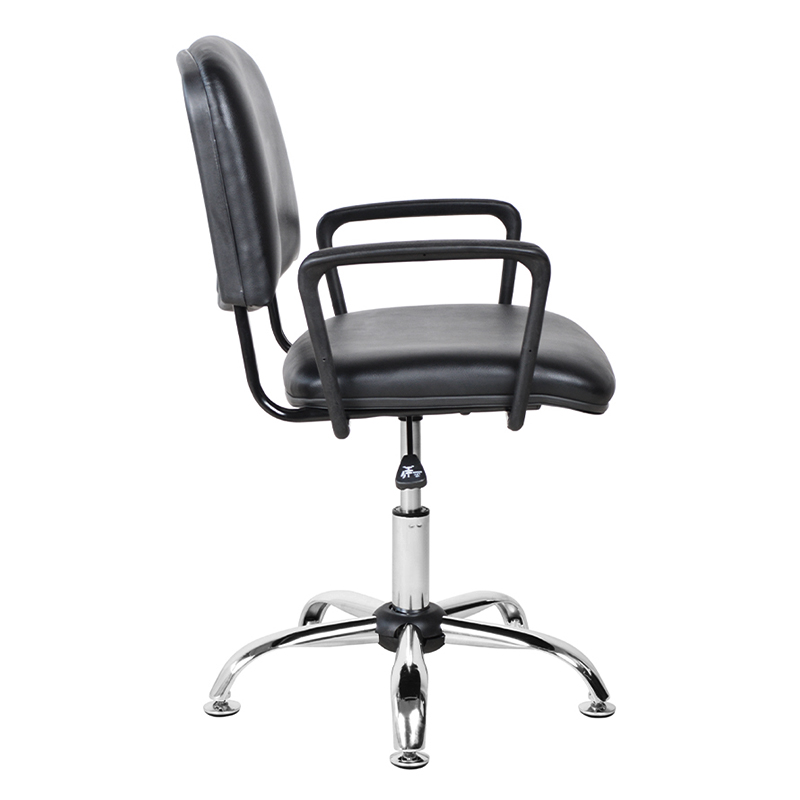 Salonska stolica od PU metalnog naslona za ruke s niskim naslonom i kromiranom klizom (M-6118)