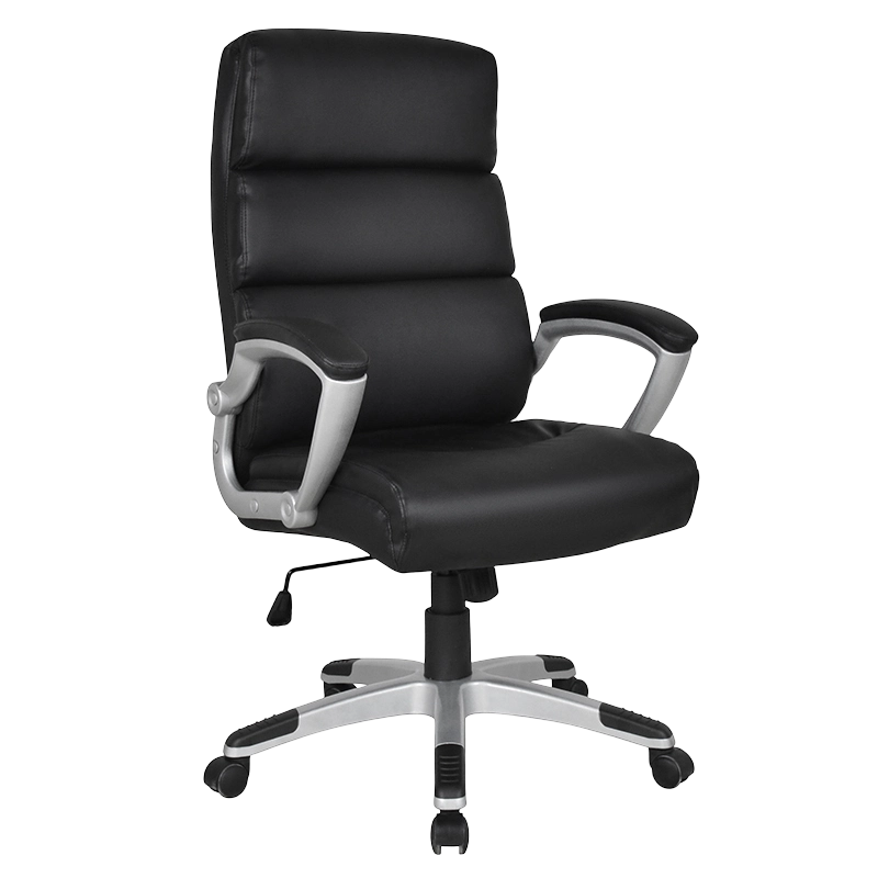 Crna uredska stolica Boss s visokim naslonom i podstavljenim naslonom za ruke (Y-2725)