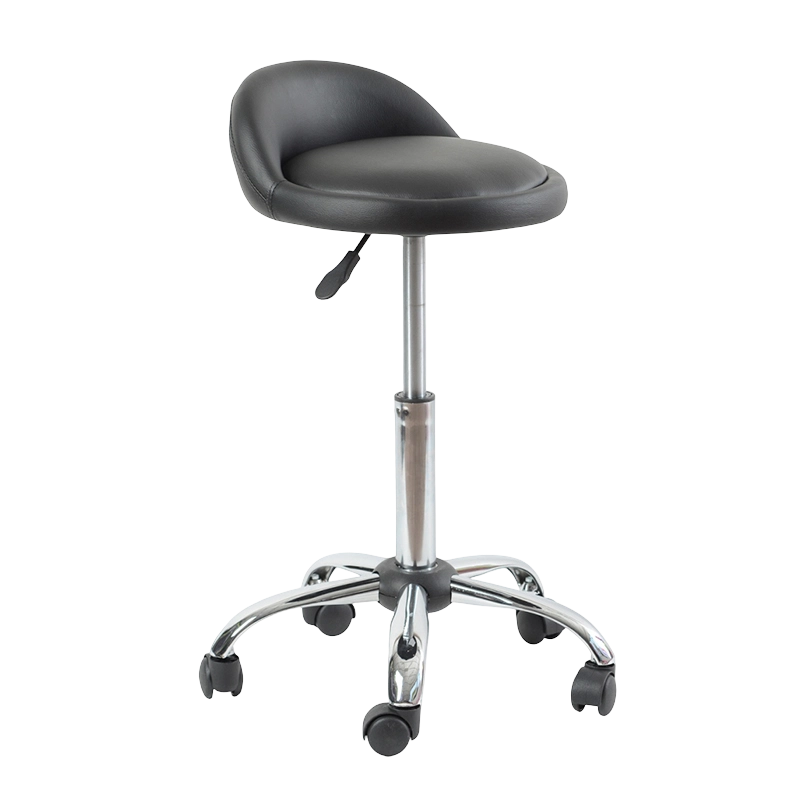 Crni PU niski naslon, okruglo sjedalo, okretna barska stolica s kotačima (GY-1021A)