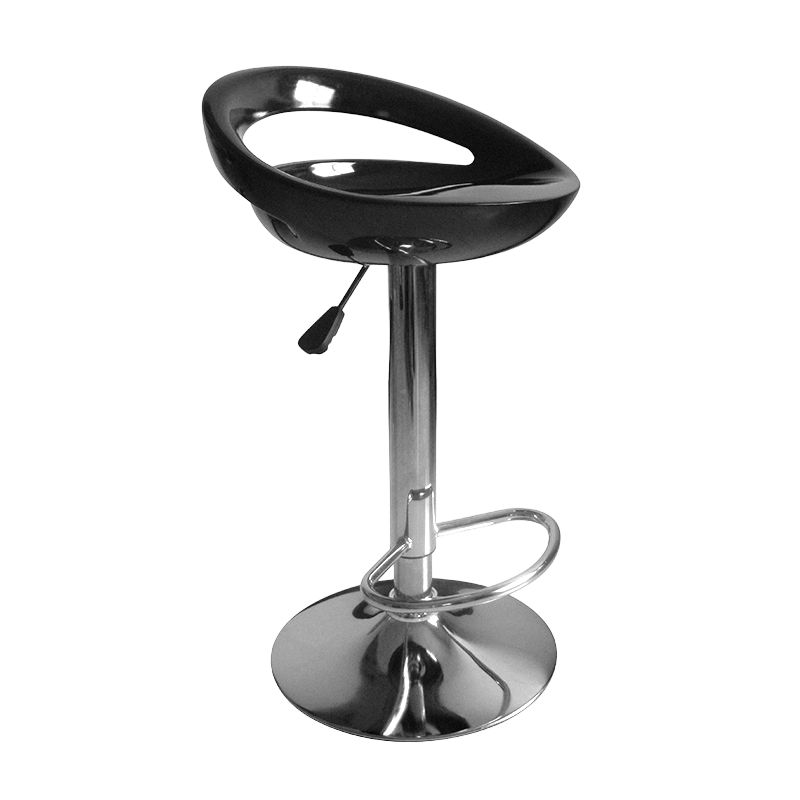 Crna ABS plastična okretna barska stolica s niskim naslonom (GY-914)