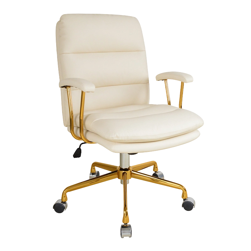 Kućna uredska stolica s dvostrukim jastukom i metalnim naslonom za ruke (X-5147)